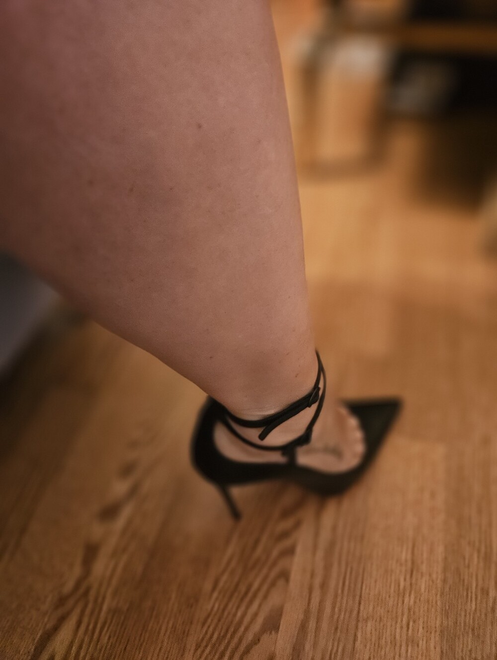 Christian Louboutin Black Pointed Ankle-Strap Pumps with Wraparound Straps. - Picture 8 of 8
